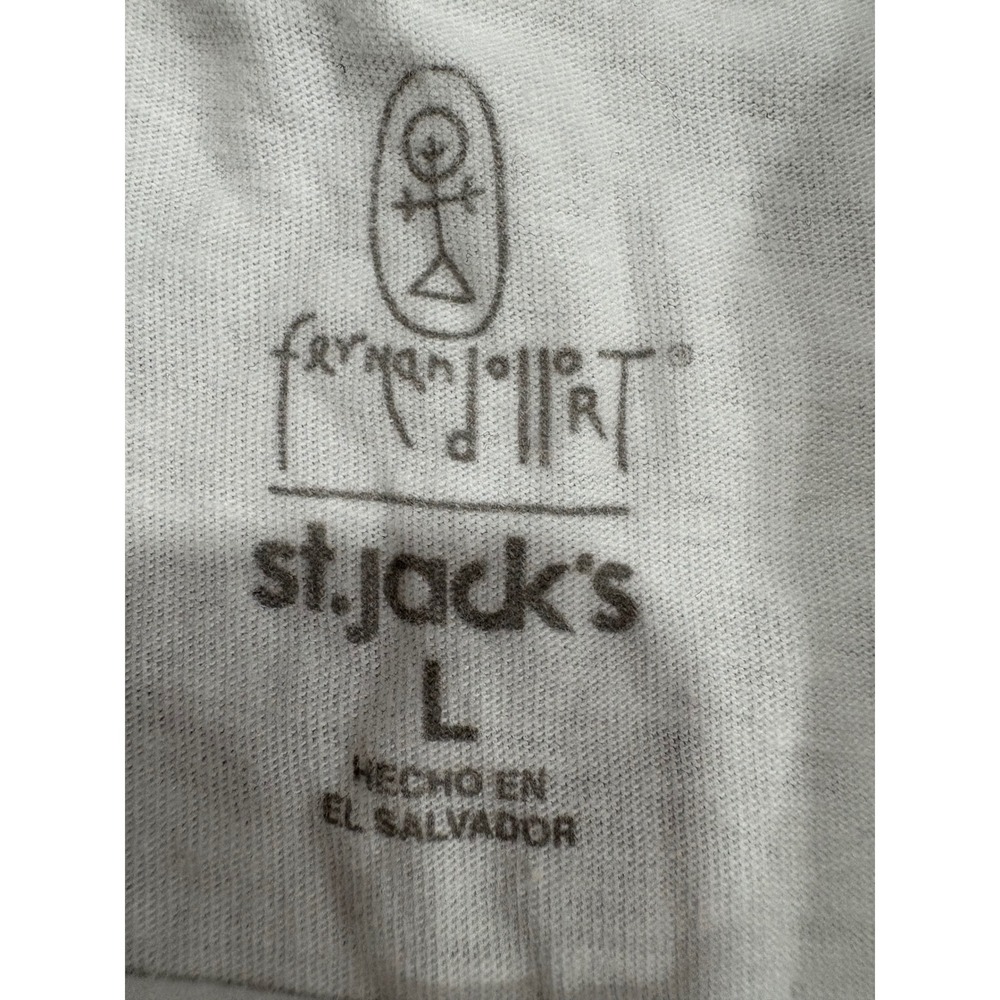 Fernando Llort St Jacks El Salvador Graphic T-Shirt Mens Large White Art Tee - Picture 2 of 6